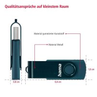hama USB-Stick Rotate petrolblau 64 GB, 1 St.