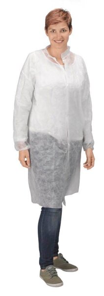 AKTION: franz mensch unisex Schutzkittel weiß Größe XL 10 St.