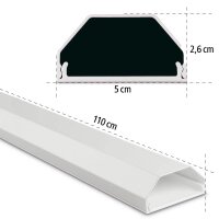 hama eckig Alu Kabelkanal 110,0 cm weiß