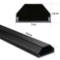 hama eckig Alu Kabelkanal 110,0 cm schwarz