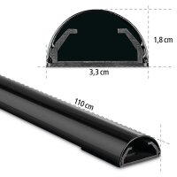 hama halbrund Alu Kabelkanal 110,0 cm schwarz