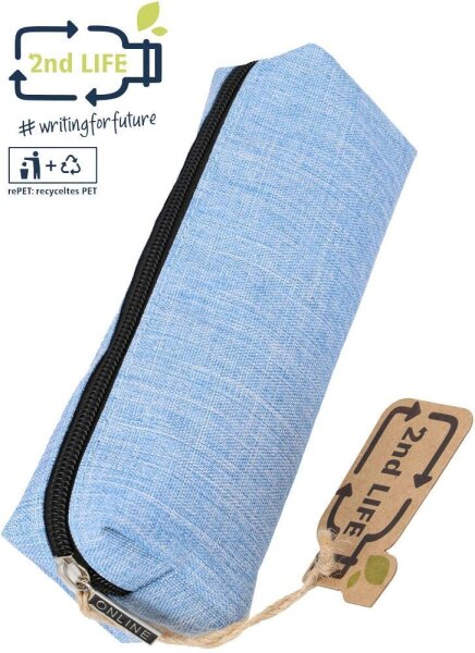 ONLINE® Schlampermäppchen 04073/6 2nd LIFE hellblau, 22,0 x 5,0 cm
