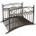 Garden Pleasure Teichbrücke YASUR Metall dunkelbraun gebogen 136,0 x 80,0 x 91,0 cm, 1 St.