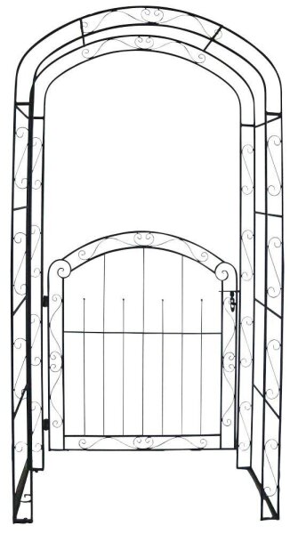 Garden Pleasure Rankbogen mit Tor MAYON Metall braun Bogen 115,0 x 43,0 x 215,0 cm, 1 St.