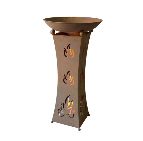 Garden Pleasure Pflanzkübel Metall braun rechteckig 47,5 x 47,5 x 93,0 cm, 1 St.