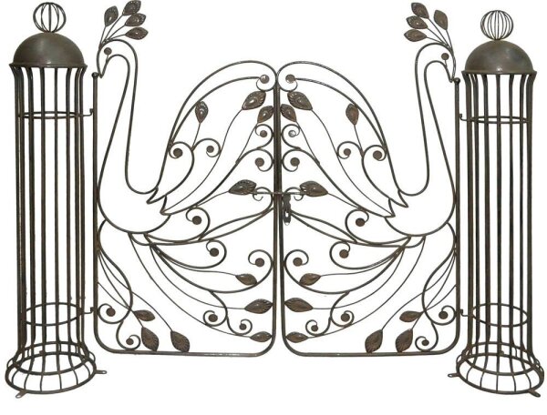 Garden Pleasure Rankbogen mit Tor PACAYA Metall schwarz gebogen 153,0 x 27,0 x 122,0 cm, 1 St.