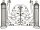 Garden Pleasure Rankbogen mit Tor PACAYA Metall schwarz gebogen 153,0 x 27,0 x 122,0 cm, 1 St.