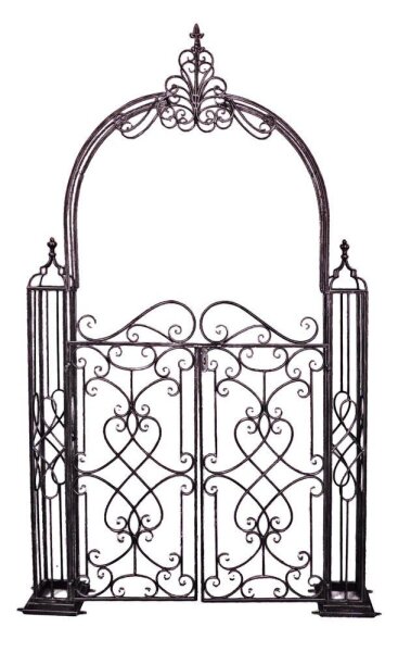 Garden Pleasure Rankbogen mit Tor TOWADA Metall schwarz gebogen 150,0 x 23,5 x 245,0 cm, 1 St.