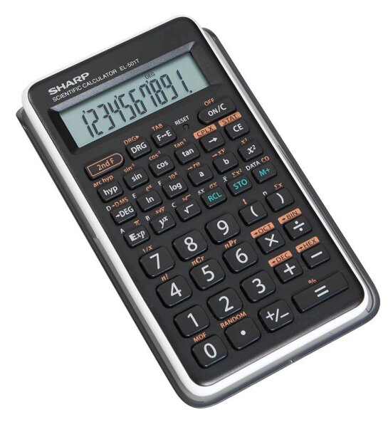 SHARP EL-501T Wissenschaftlicher Taschenrechner schwarz/weiß