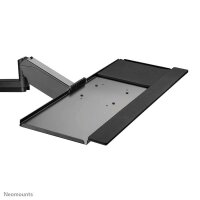 Neomounts höhenverstellbarer PC-Tisch schwarz für 1 Monitor, 1 Tastatur, 1 Maus, Tischbohrung, Wandhalterung