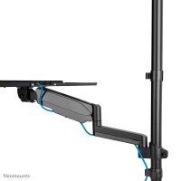 Neomounts höhenverstellbarer PC-Tisch schwarz für 1 Monitor, 1 Tastatur, 1 Maus, Tischbohrung, Wandhalterung
