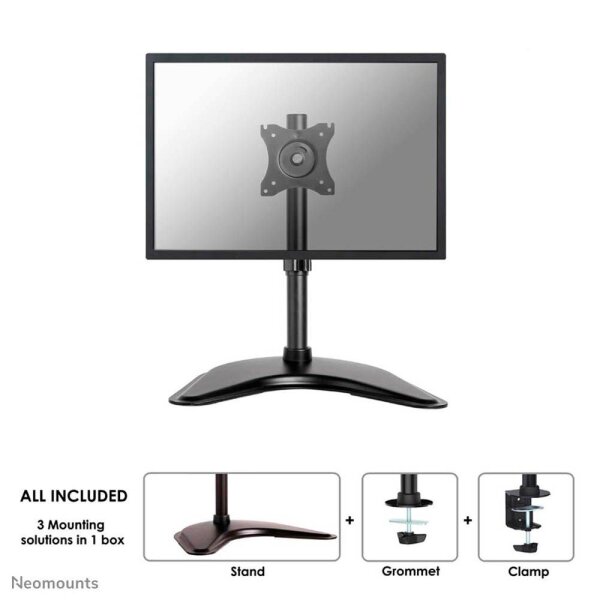 Neomounts Monitor-Halterung schwarz für 1 Monitor, Tischklemme