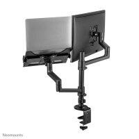 Neomounts Monitor-Halterung schwarz für 1 Monitor, 1 Notebook, Tischklemme
