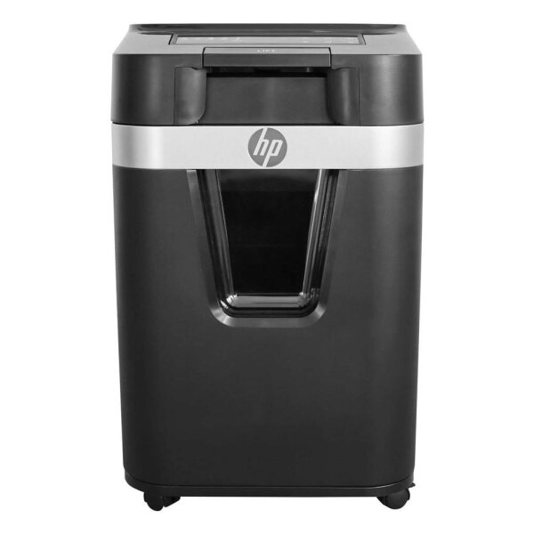 HP Pro Shredder Auto 200MC Aktenvernichter mit Partikelschnitt P-5, 2 x 12 mm, bis 200 Blatt, schwarz