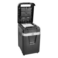 HP Pro Shredder Auto 200MC Aktenvernichter mit Partikelschnitt P-5, 2 x 12 mm, bis 200 Blatt, schwarz