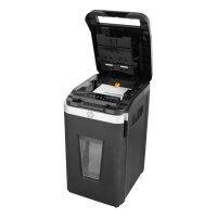 HP Pro Shredder Auto 400CC Aktenvernichter mit Partikelschnitt P-4, 4 x 12 mm, bis 400 Blatt, schwarz