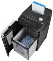 HP Pro Shredder Auto 400CC Aktenvernichter mit Partikelschnitt P-4, 4 x 12 mm, bis 400 Blatt, schwarz