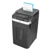 HP Pro Shredder Auto 400MC Aktenvernichter mit Partikelschnitt P-5, 2 x 12 mm, bis 400 Blatt, schwarz