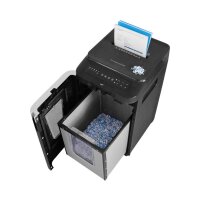 HP Pro Shredder Auto 400MC Aktenvernichter mit Partikelschnitt P-5, 2 x 12 mm, bis 400 Blatt, schwarz