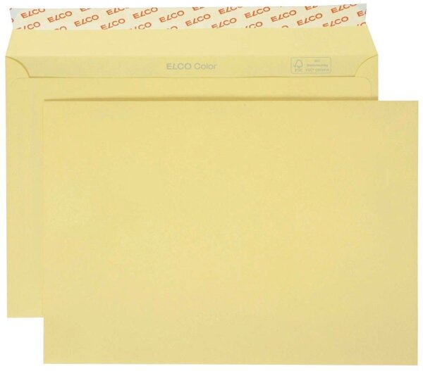 ELCO Briefumschläge Color DIN C5 ohne Fenster hellchamois haftklebend 25 St.