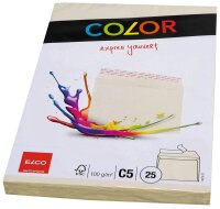ELCO Briefumschläge Color DIN C5 ohne Fenster hellchamois haftklebend 25 St.