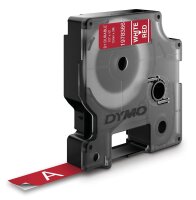 DYMO Schriftband D1 1978366, 12 mm, weiß auf rot, 1...