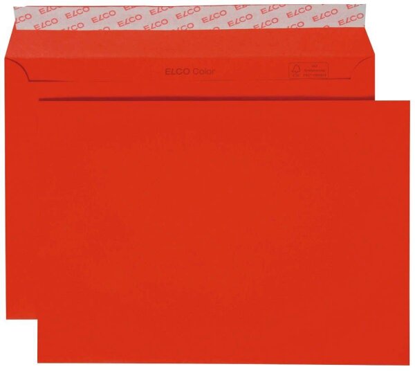 ELCO Briefumschläge Color DIN C5 ohne Fenster intensivrot haftklebend 25 St.