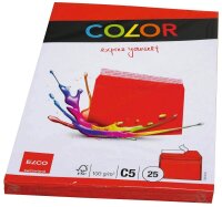ELCO Briefumschläge Color DIN C5 ohne Fenster intensivrot haftklebend 25 St.