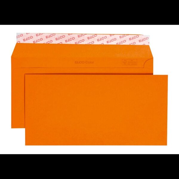 ELCO Briefumschläge Color DIN lang ohne Fenster orange haftklebend 250 St.