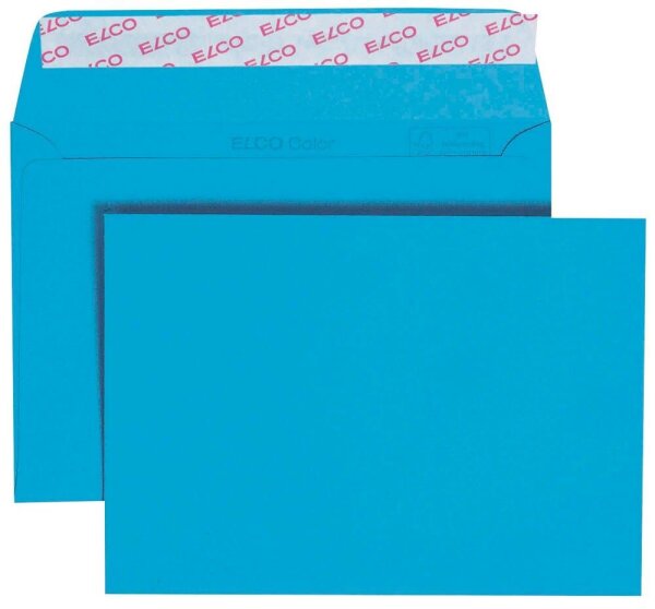 ELCO Briefumschläge Color DIN C6 ohne Fenster intensivblau haftklebend 25 St.