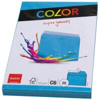 ELCO Briefumschläge Color DIN C6 ohne Fenster intensivblau haftklebend 25 St.
