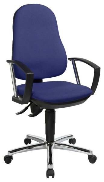 Topstar Bürostuhl Support® P Deluxe, 8179AG26 Stoff blau, Gestell chrom
