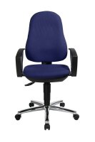 Topstar Bürostuhl Support® P Deluxe, 8179AG26 Stoff blau, Gestell chrom