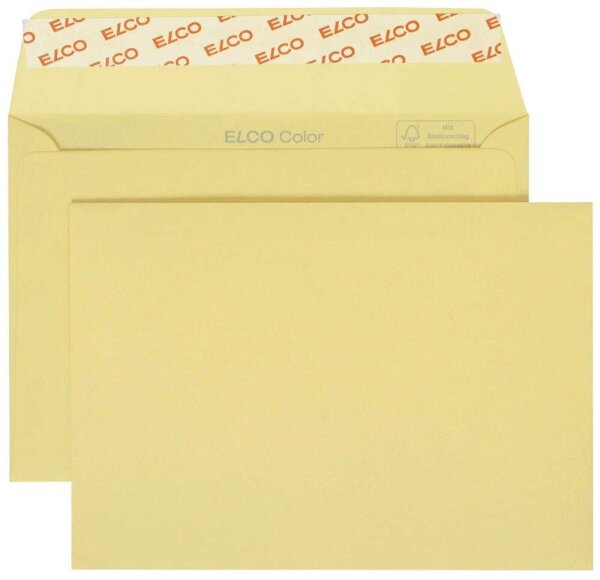 ELCO Briefumschläge Color DIN C6 ohne Fenster hellchamois haftklebend 25 St.