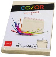 ELCO Briefumschläge Color DIN C6 ohne Fenster hellchamois haftklebend 25 St.