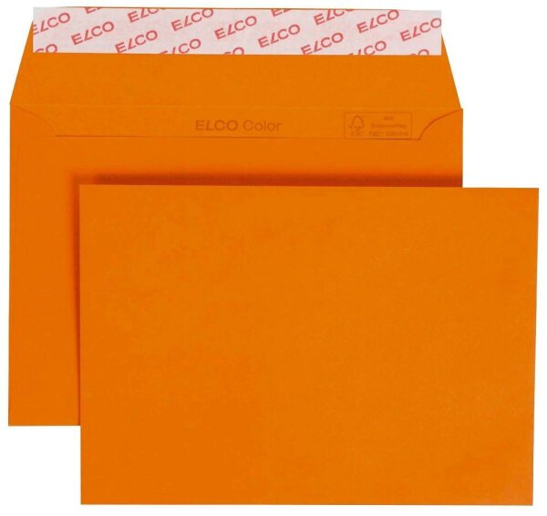 ELCO Briefumschläge Color DIN C6 ohne Fenster orange haftklebend 25 St.