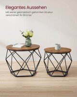 VASAGLE Couchtische-Set rund Spanplatte braun, 2 Set