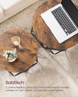 VASAGLE Couchtische-Set rund Spanplatte braun, 2 Set