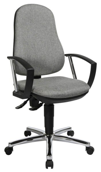 Topstar Bürostuhl Support® P Deluxe, 8179AG23 Stoff grau, Gestell chrom