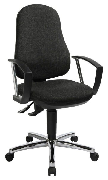 Topstar Bürostuhl Support® P Deluxe, 8179AG22 Stoff anthrazit, Gestell chrom