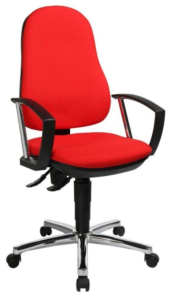 Topstar Bürostuhl Support® P Deluxe, 8179AG21 Stoff rot, Gestell chrom