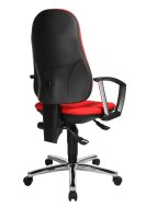 Topstar Bürostuhl Support® P Deluxe, 8179AG21 Stoff rot, Gestell chrom