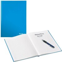 LEITZ Notizbuch WOW DIN A4 kariert, blau-metallic...
