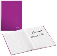 LEITZ Notizbuch WOW DIN A4 kariert, lila Hardcover 160...