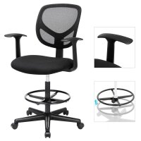 SONGMICS Arbeitsdrehstuhl schwarz