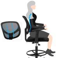 SONGMICS Arbeitsdrehstuhl schwarz