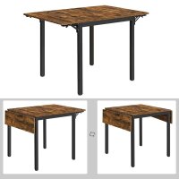 VASAGLE Esstisch braun rechteckig, 4-Fuß-Gestell schwarz, 76,0 / 98,0 / 120,0 x 78,0 x 75,0 cm