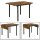 VASAGLE Esstisch braun rechteckig, 4-Fuß-Gestell schwarz, 76,0 / 98,0 / 120,0 x 78,0 x 75,0 cm