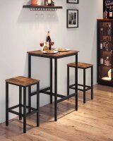 VASAGLE Stehtisch quadratisch Spanplatte braun 60,0 x 60,0 x 92,0 cm, 1 St.