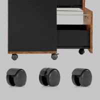 VASAGLE Rollcontainer braun, schwarz 3 Auszüge 80,0 x 40,0 x 66,0 cm